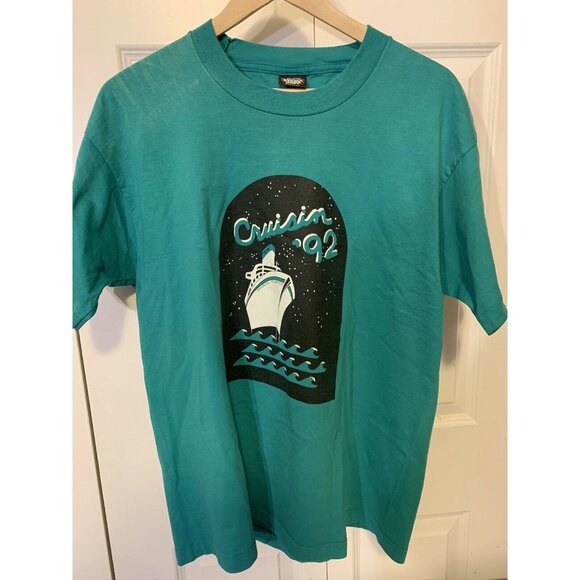 Vtg Cruising 92 Gaylord HS Men’s Sz XL T Shirt Short Sleeve Green Screen Stars‎ - Picture 4 of 8